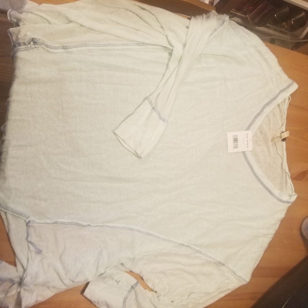 Free People Seafoam Long Sleeved Shirt